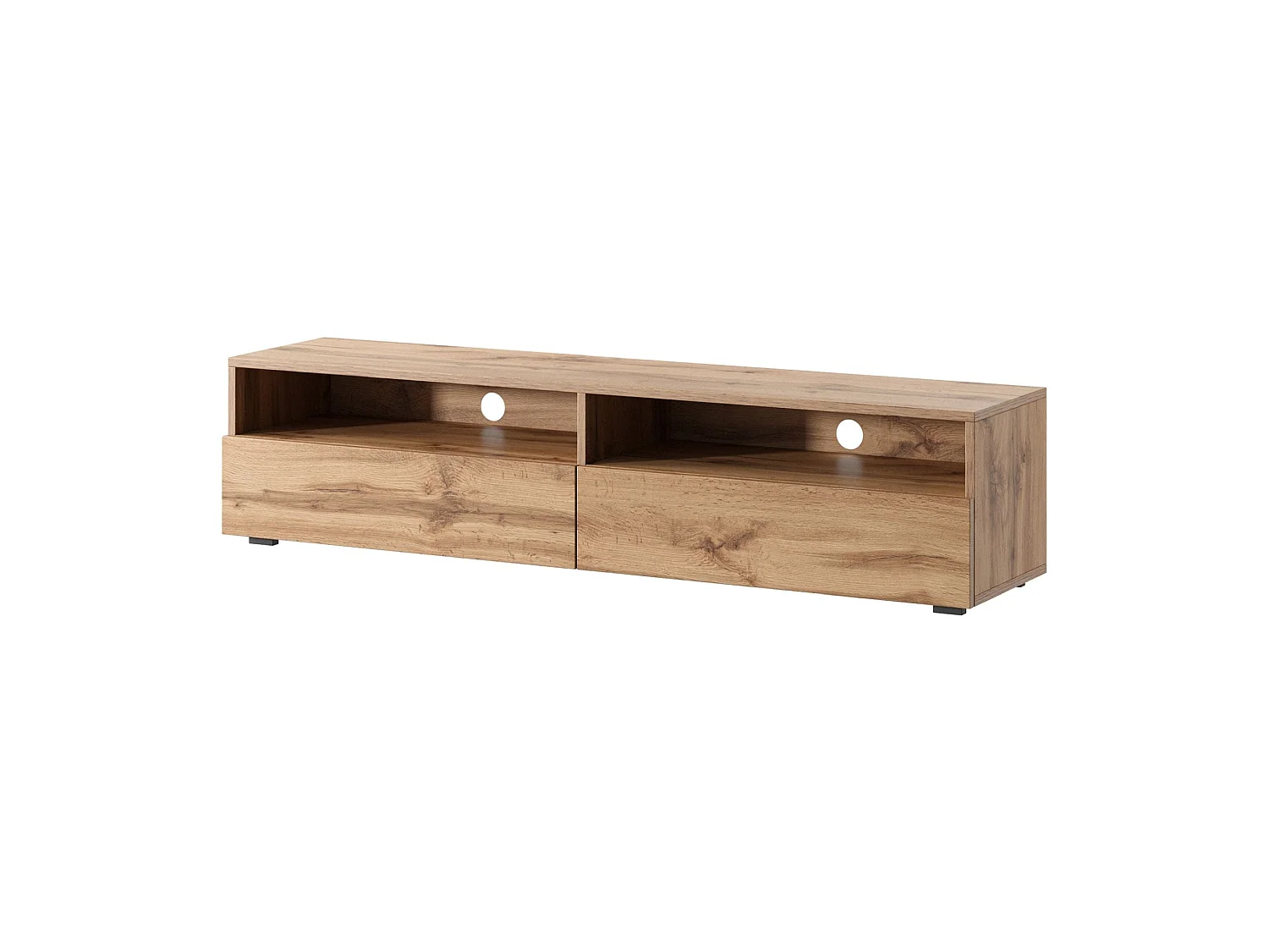 Meuble TV - 140 cm - chêne wotan - avec LED - REDNAW