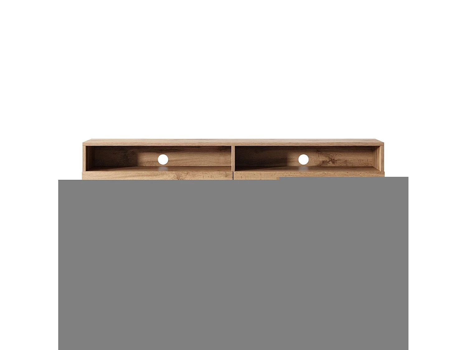 Meuble TV - 140 cm - chêne wotan - avec LED - REDNAW