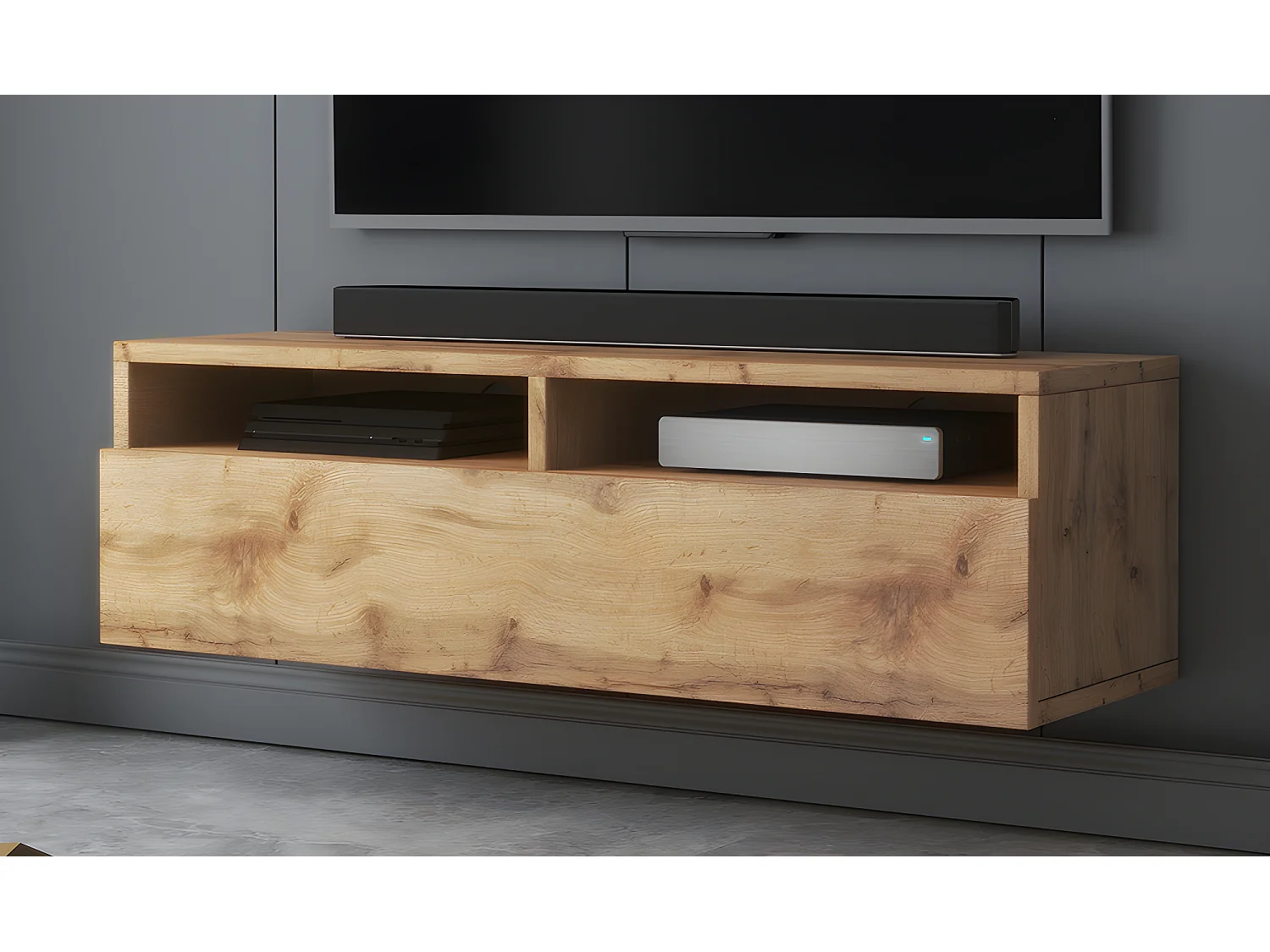 Mobile TV / Mobile soggiorno - design moderno - rovere wotan - 100 cm - Rednaw