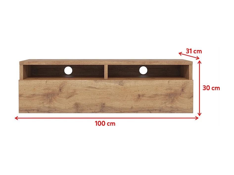 Mobile TV / Mobile soggiorno - design moderno - rovere wotan - 100 cm - Rednaw