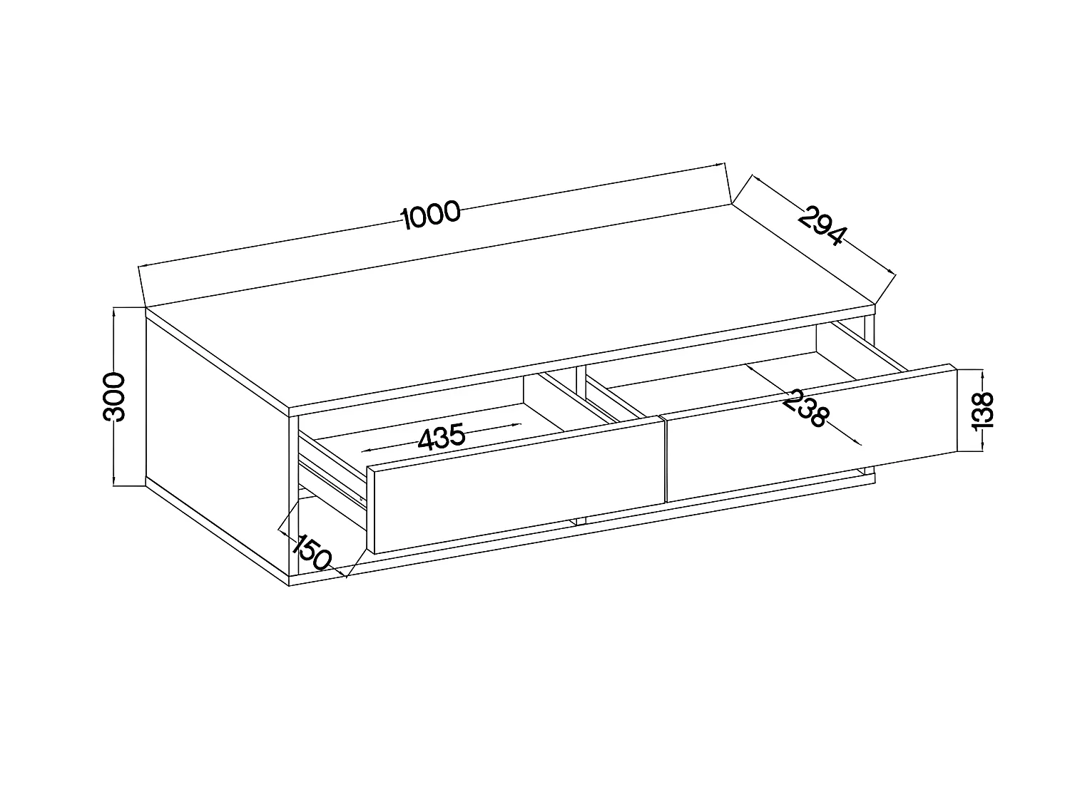 Meuble TV - 100 cm - chêne wotan / gris brillant - avec LED - REDNAW