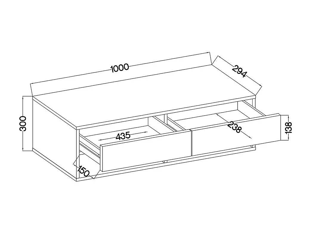 Meuble TV - 100 cm - chêne wotan / gris brillant - avec LED - REDNAW