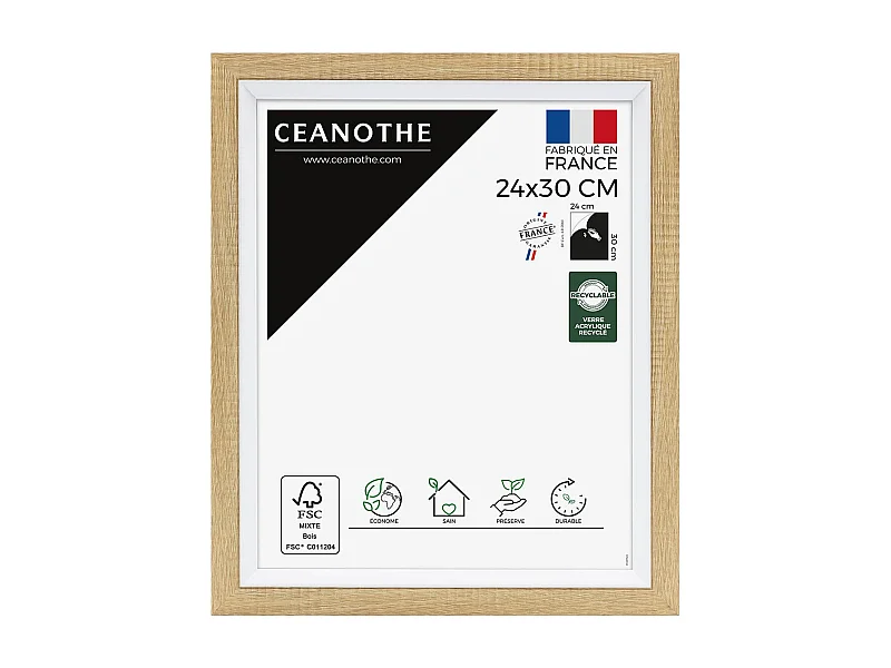 Cadre photo Actual bois blanc 24x30 cm