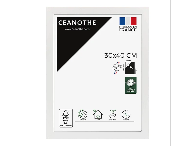 Cadre photo Wild ébène 24x30 cm avec passe-partout 13x18 cm