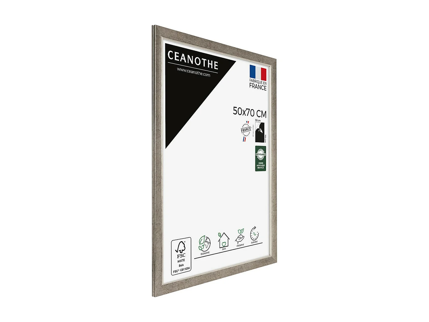 Cadre photo Hades argent 50x70 cm