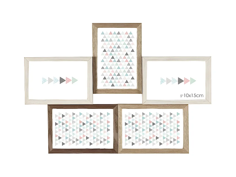 Cadre photo multivues Scandi 45x31,5 cm 5 vues