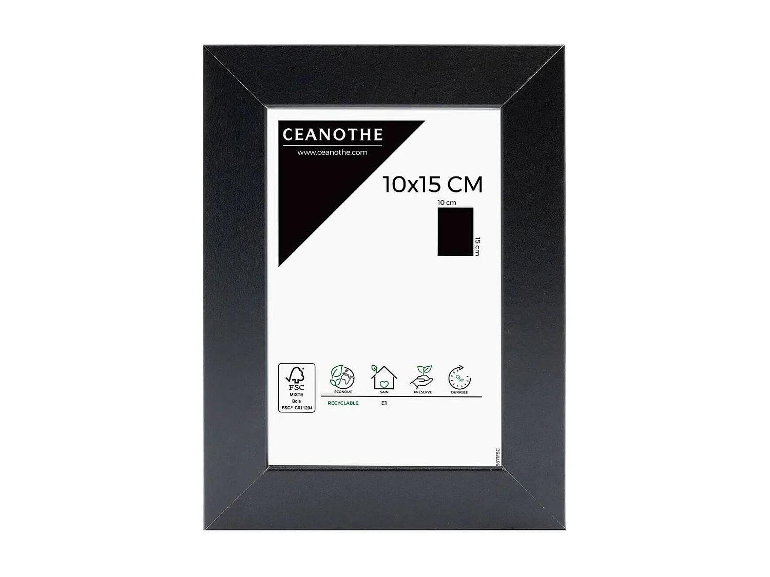 Cadre photo Mat noir 10x15 cm