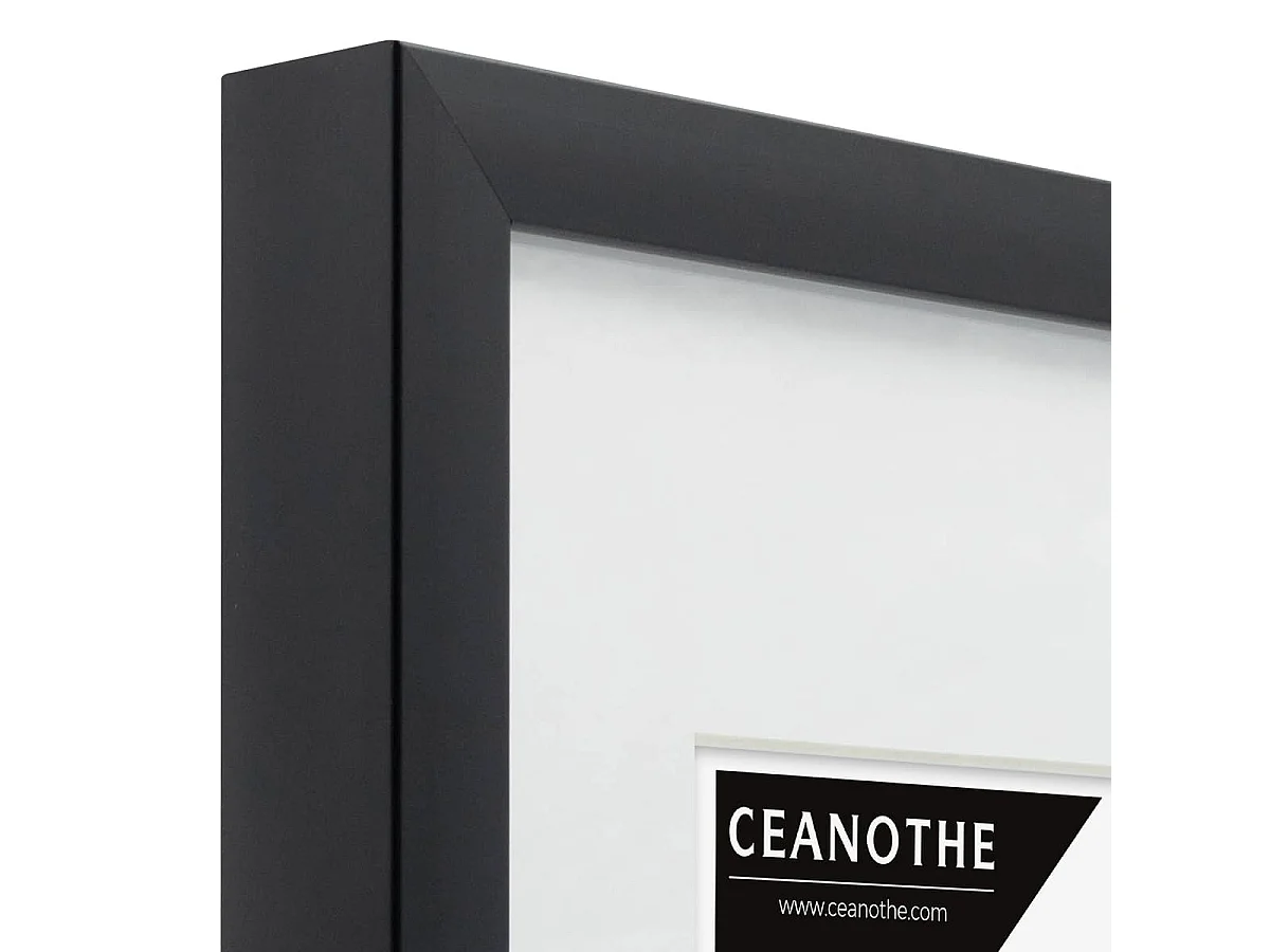 Cadre photo 20x30 cm Milan noir  avec passe-partout 13x18 cm