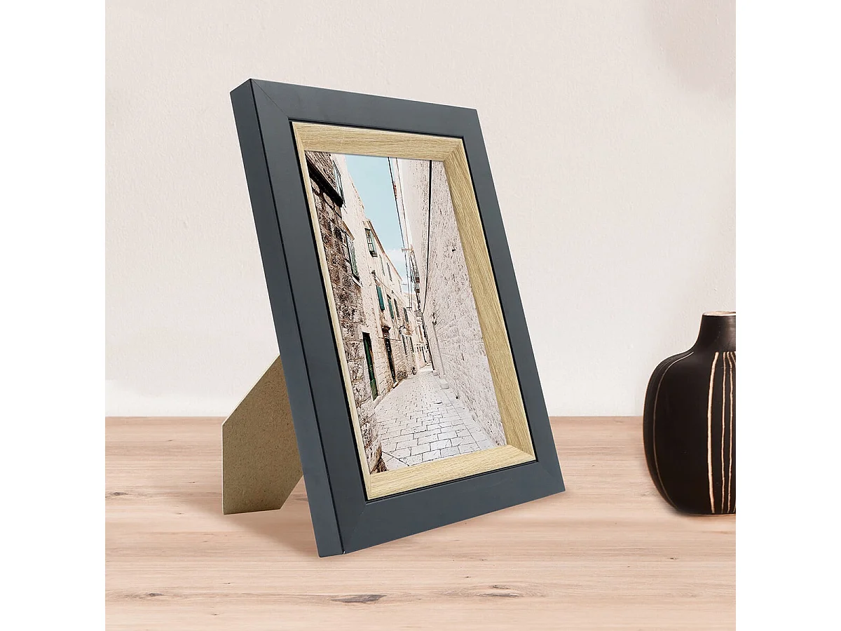 Cadre photo Actual bois noir 10x15 cm