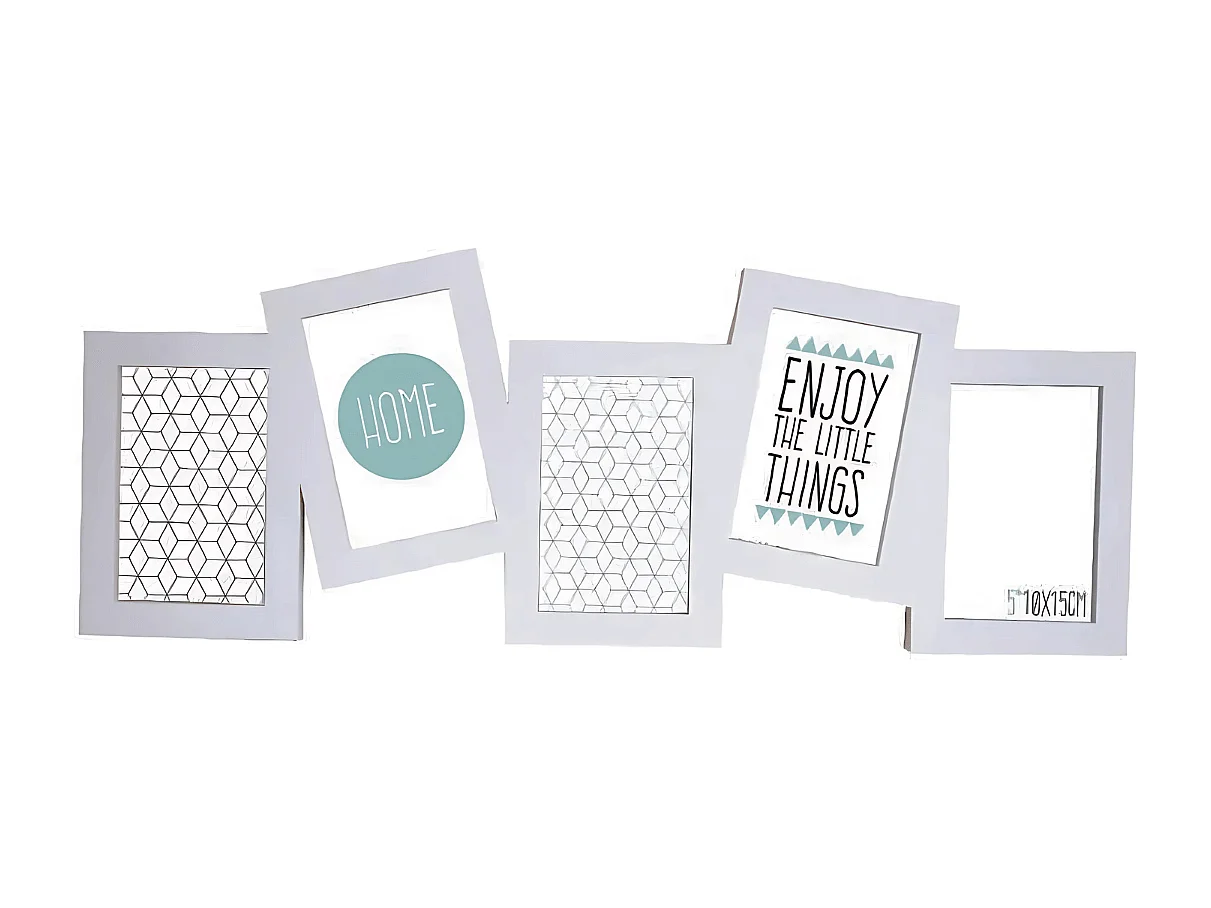 Cadre photo multivues Miami blanc 5 photos 10x15 cm
