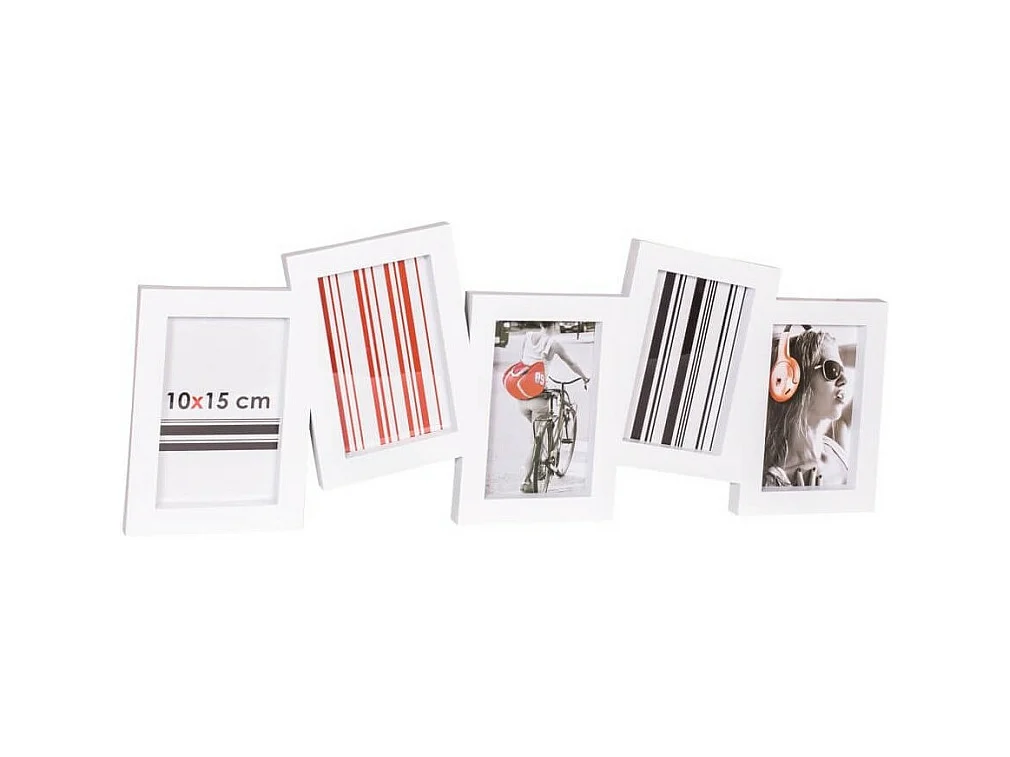 Cadre photo multivues Miami blanc 5 photos 10x15 cm