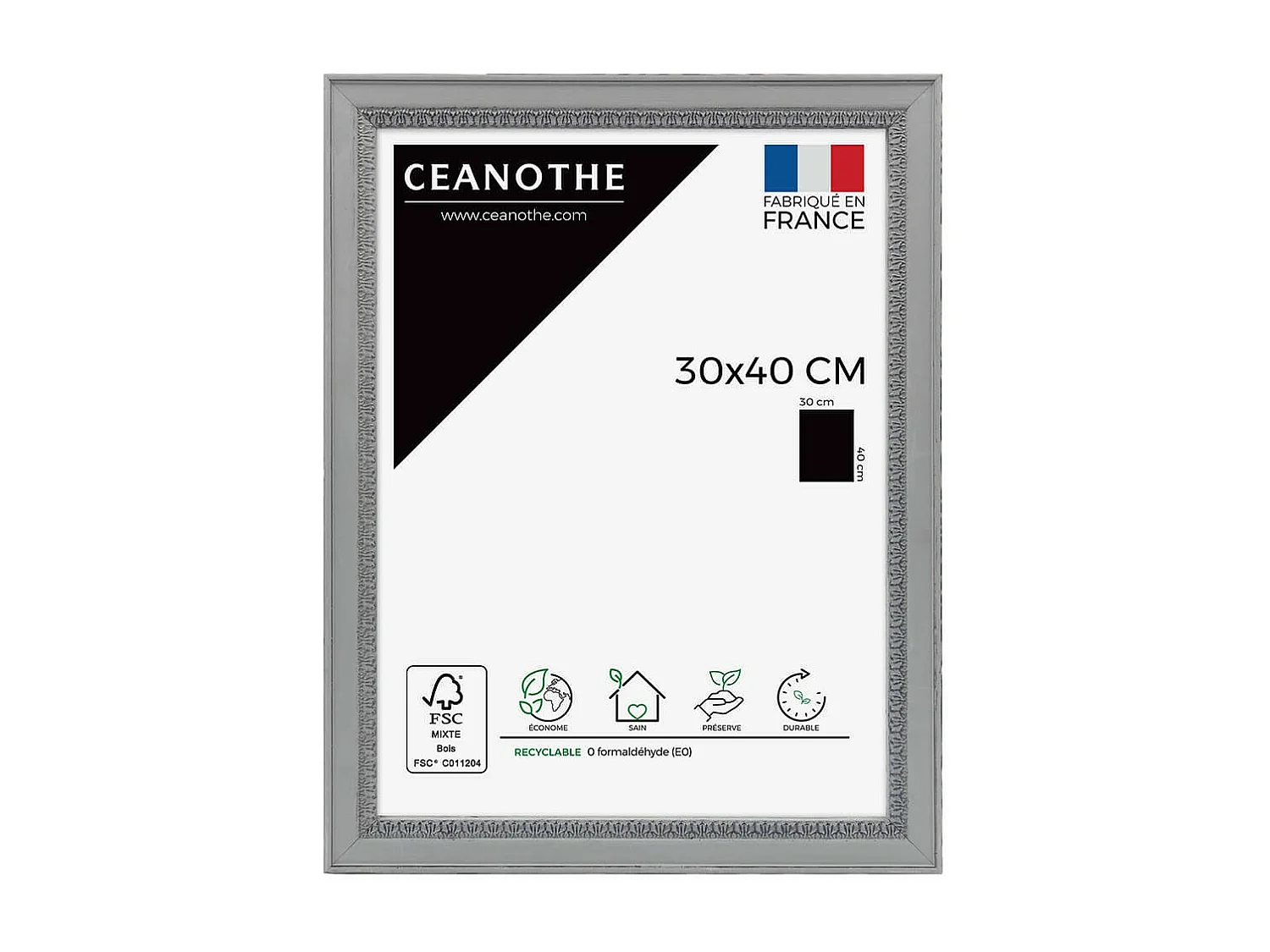 Cadre photo Alma Gris 30x40 cm