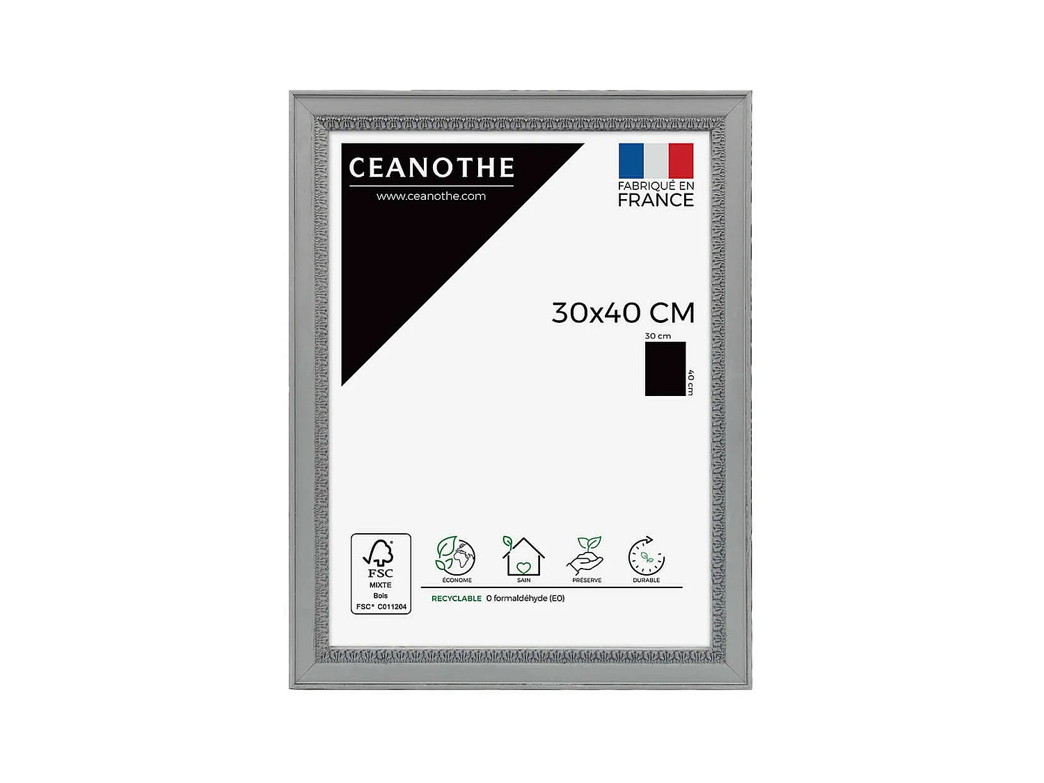Cadre photo Alma Gris 30x40 cm