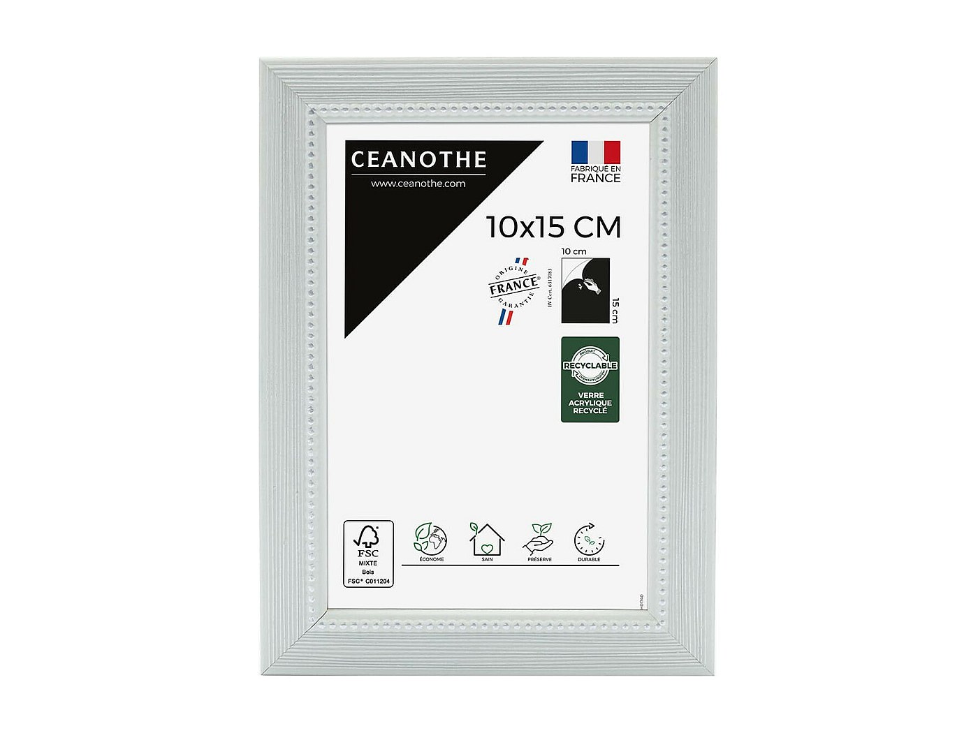 Cadre photo en métal argenté rainuré – Addison Ross Ltd