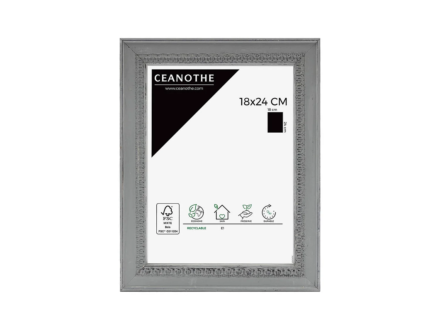 Cadre photo Alma Gris 18x24 cm