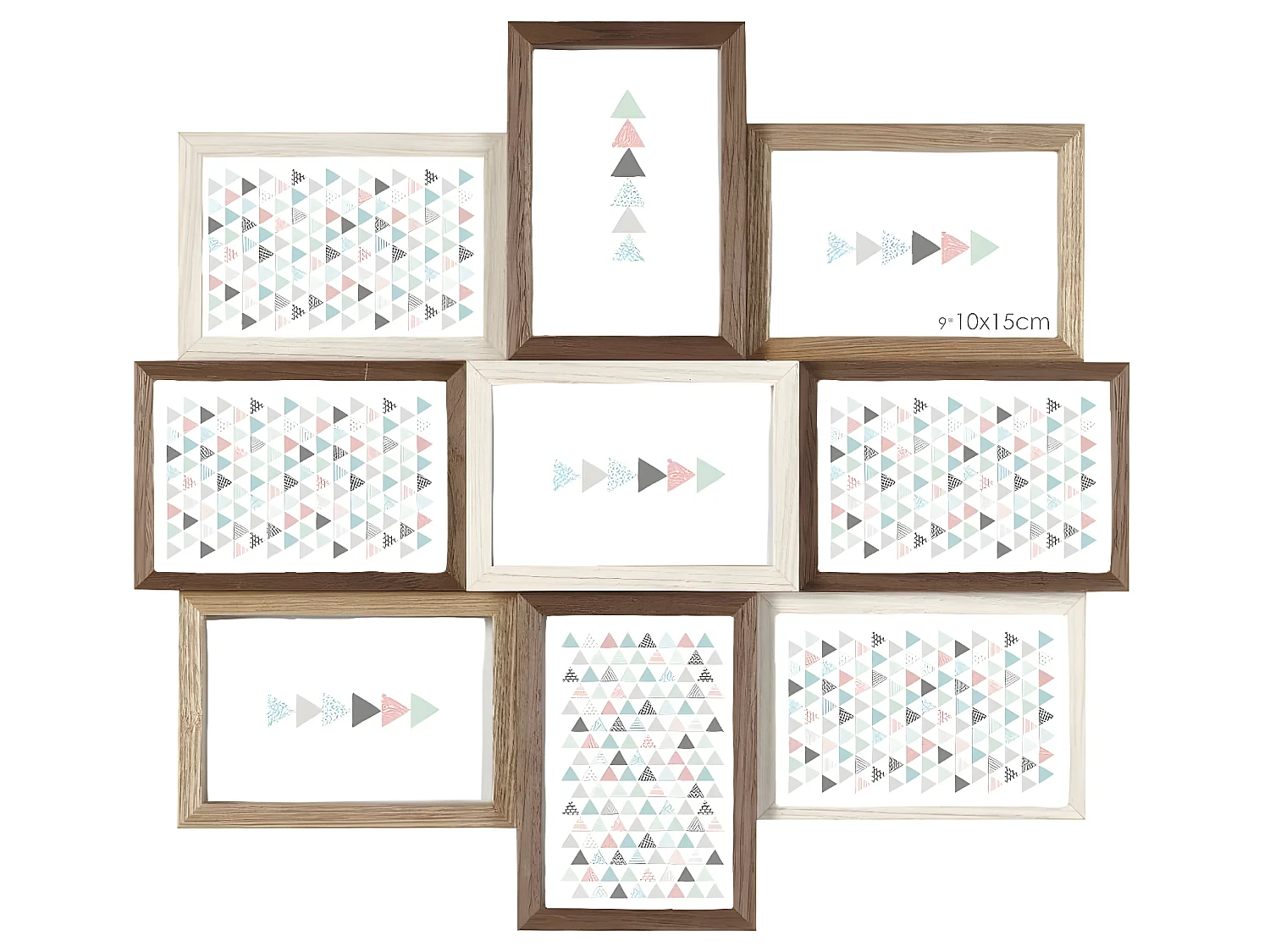 Cadre photo multivues Scandi 50x45 cm, 9 vues 10x15