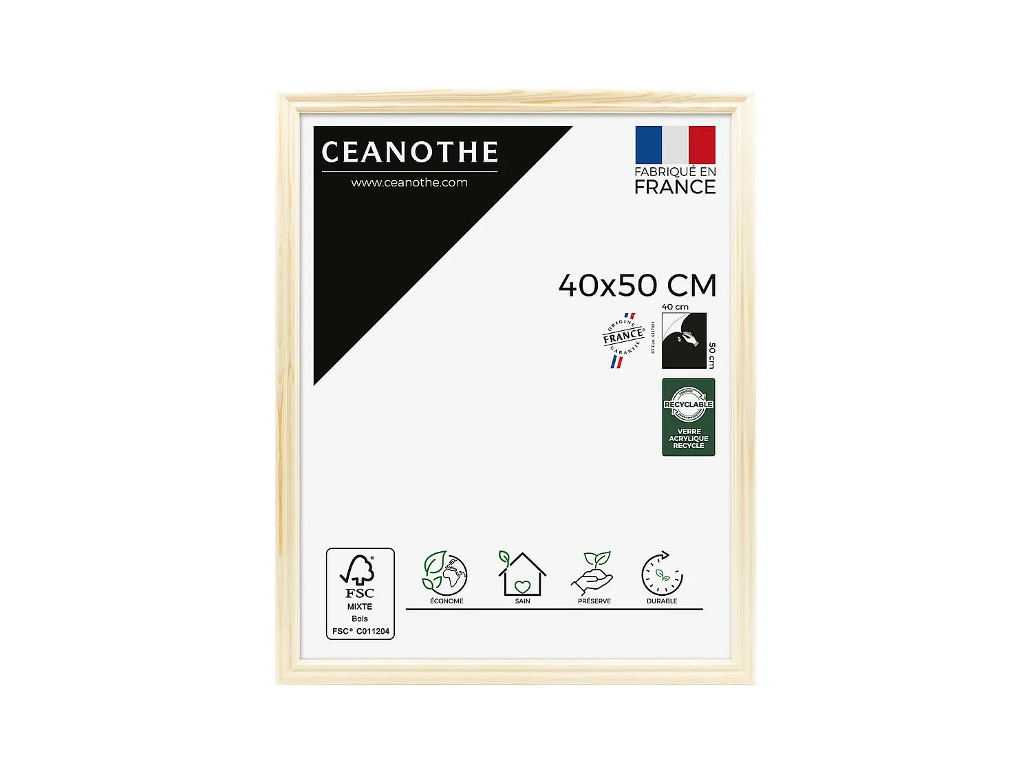 Cadre photo Circée Authentic naturel 40x50 cm