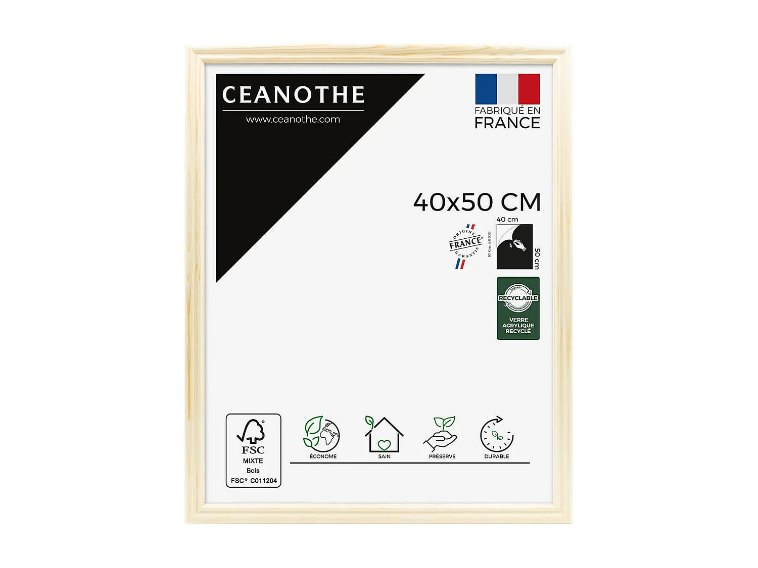 Cadre photo Circée Authentic naturel 40x50 cm