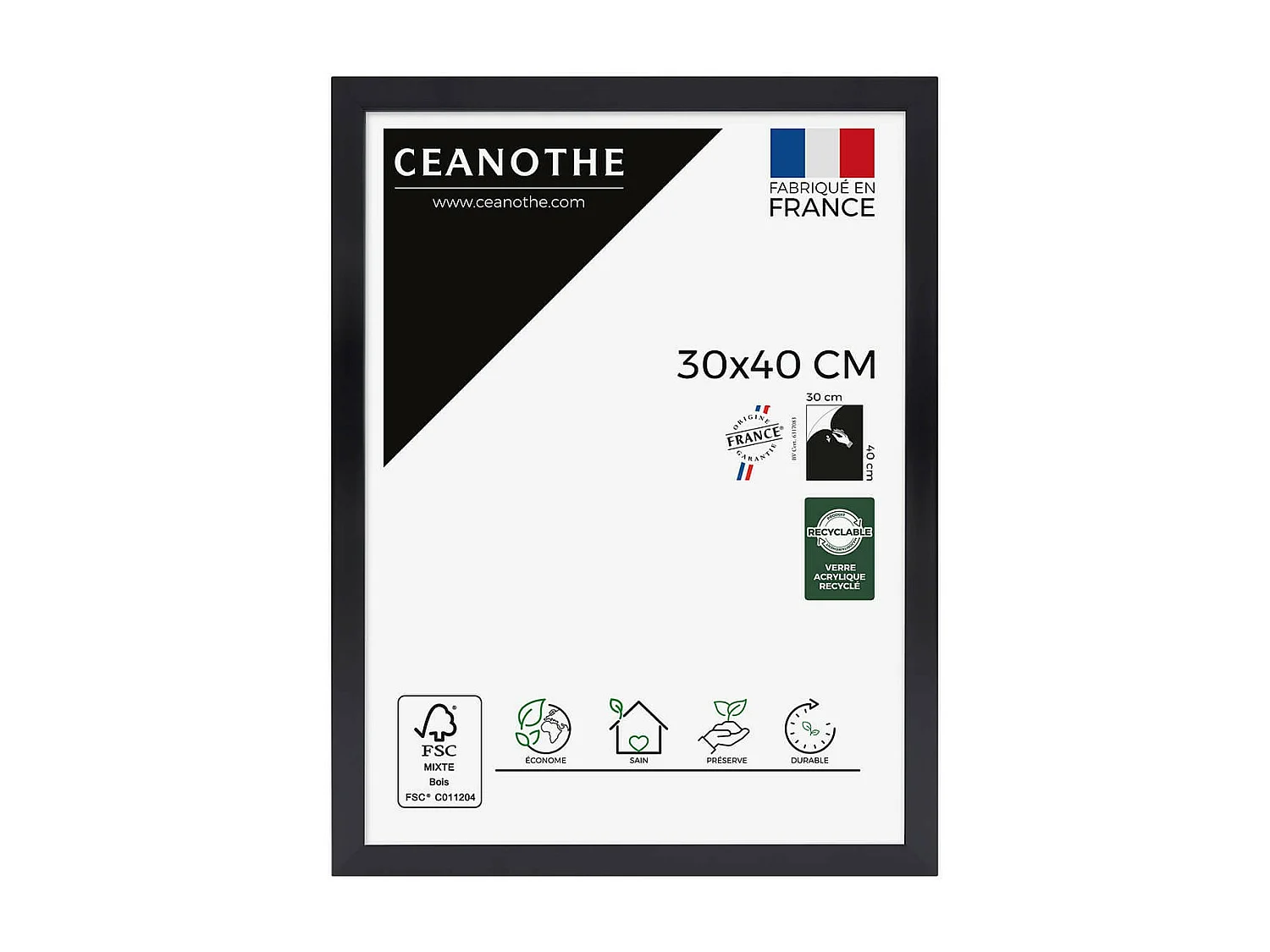 Cadre photo Precious carbone 30x40 cm