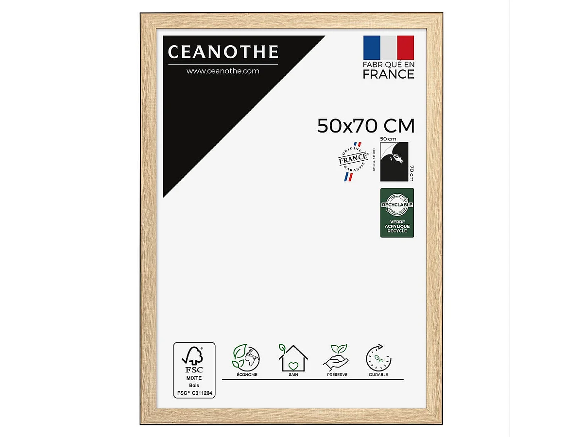 Cadre photo Newton bois noir 50x70 cm