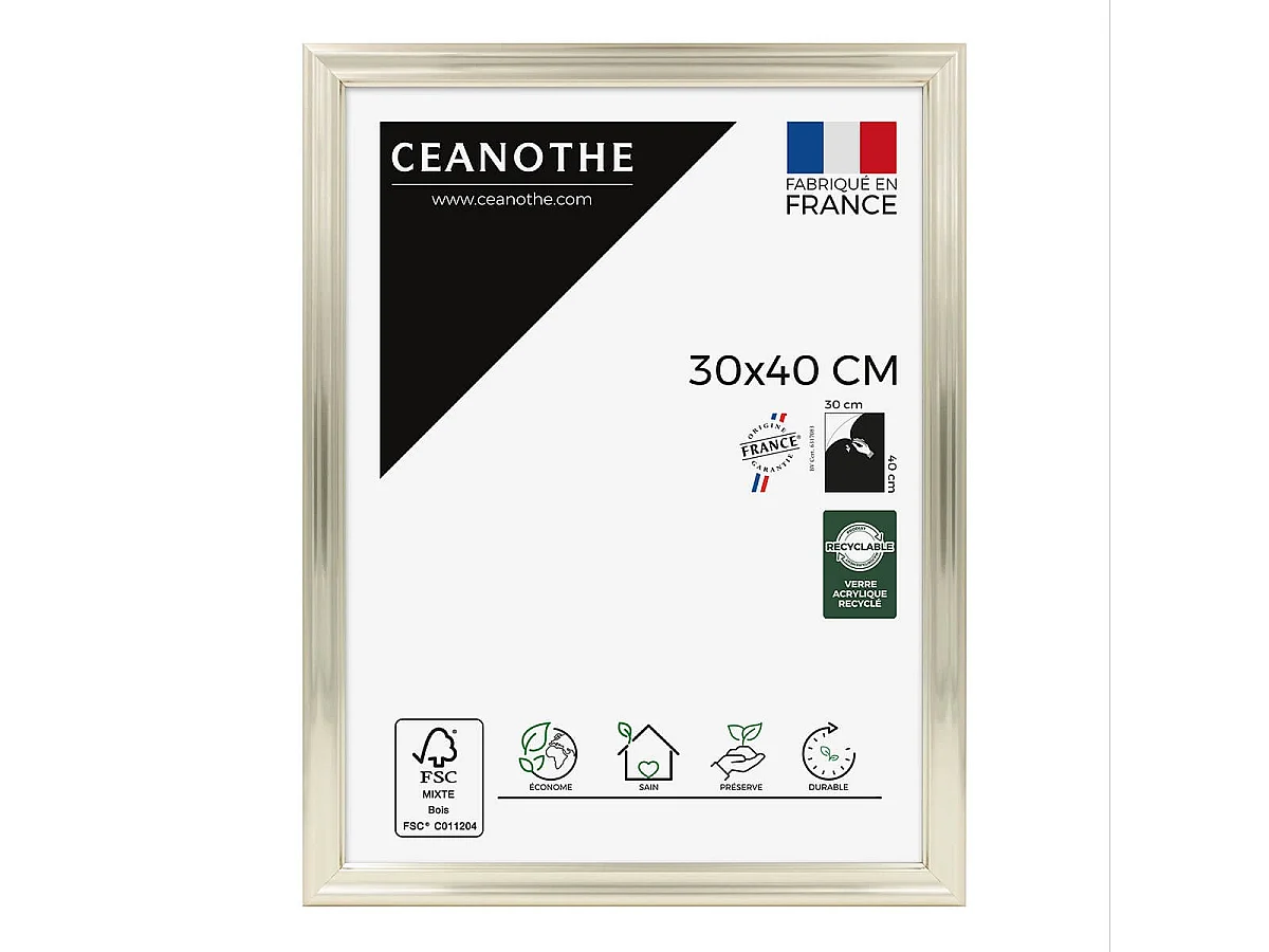 Cadre photo Julia blanc doré 30x40 cm