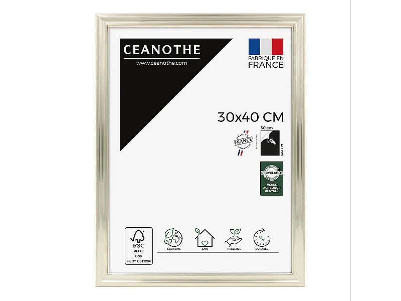 Cadre photo Julia blanc doré 30x40 cm