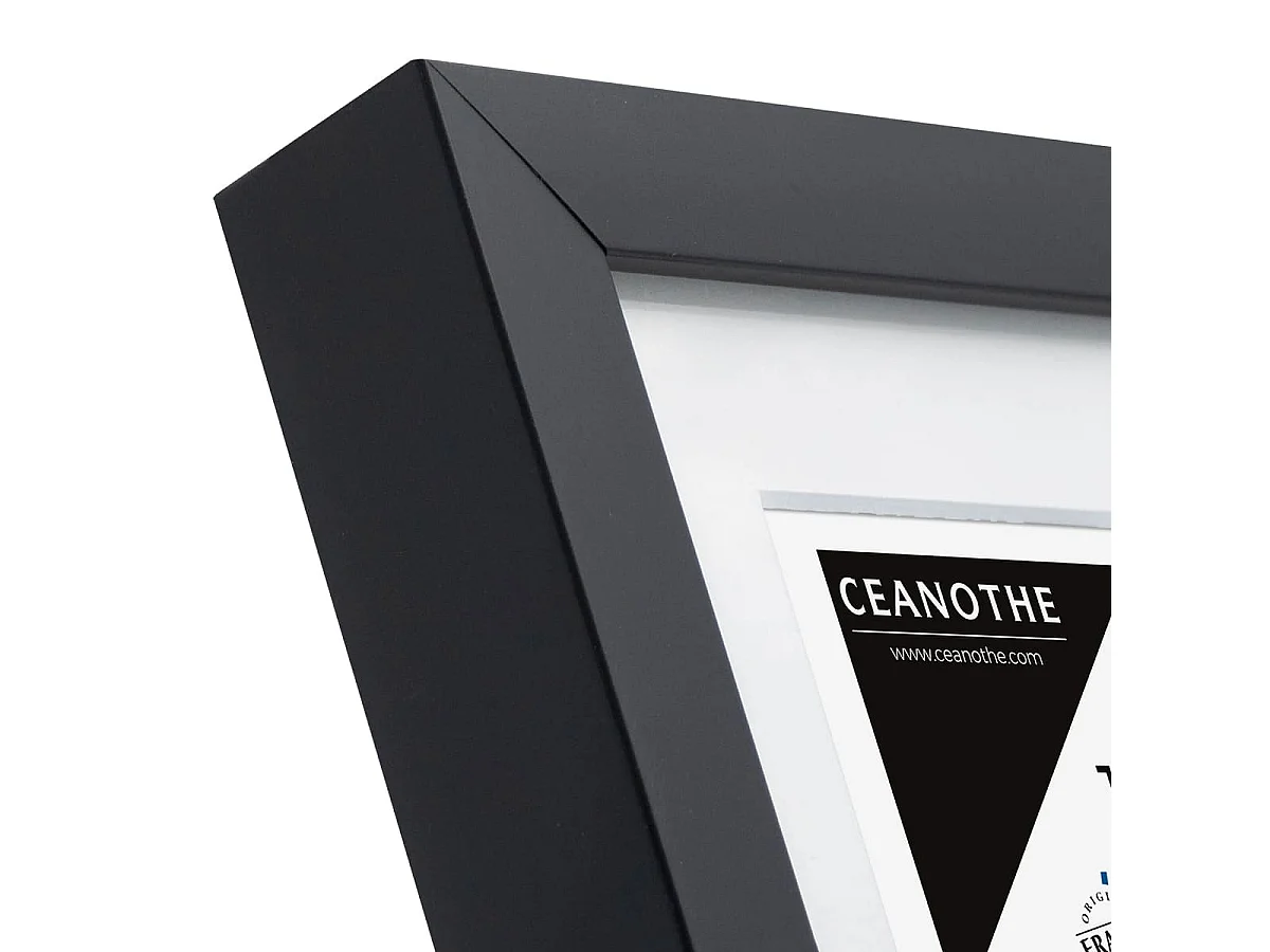 Cadre photo 18x24 cm Milan noir  avec passe-partout 13x18 cm