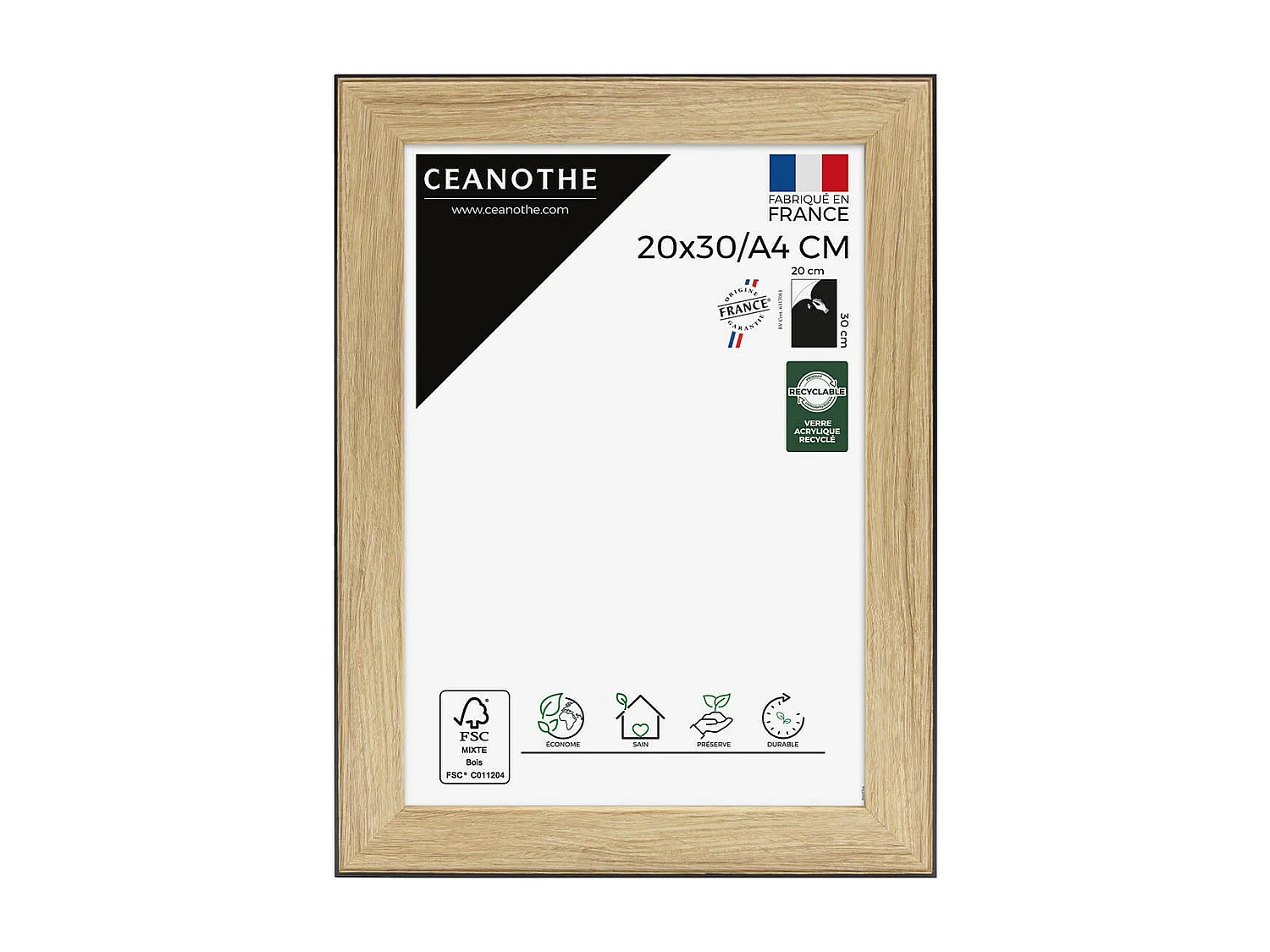 Cadre photo Newton bois noir 20x30 cm