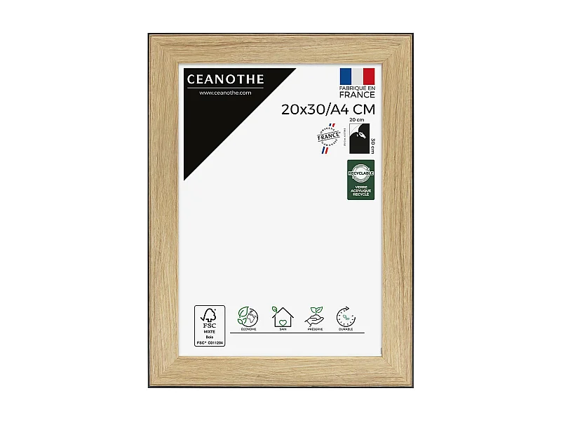 Cadre photo Newton bois noir 20x30 cm