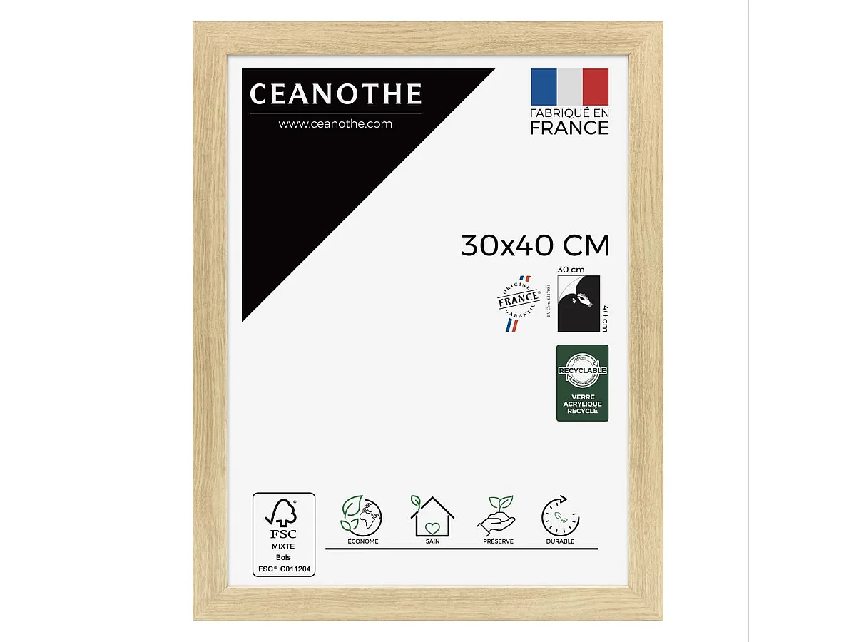 Cadre photo Design Éternel brut 30x40 cm