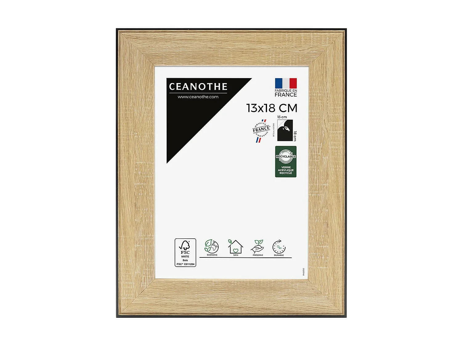 Cadre photo Newton bois noir 13x18 cm