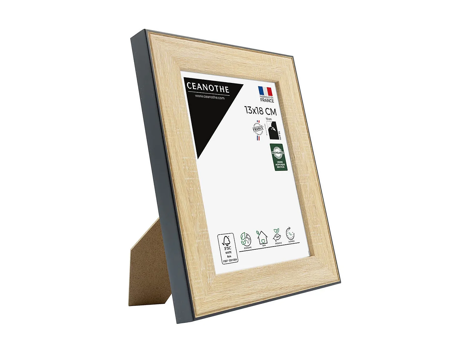 Cadre photo Newton bois noir 13x18 cm