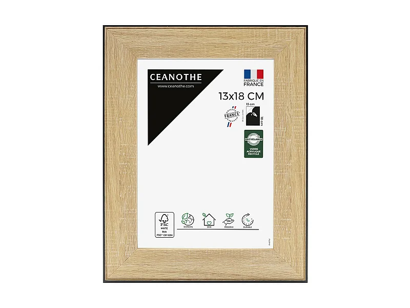 Cadre photo Newton bois noir 13x18 cm