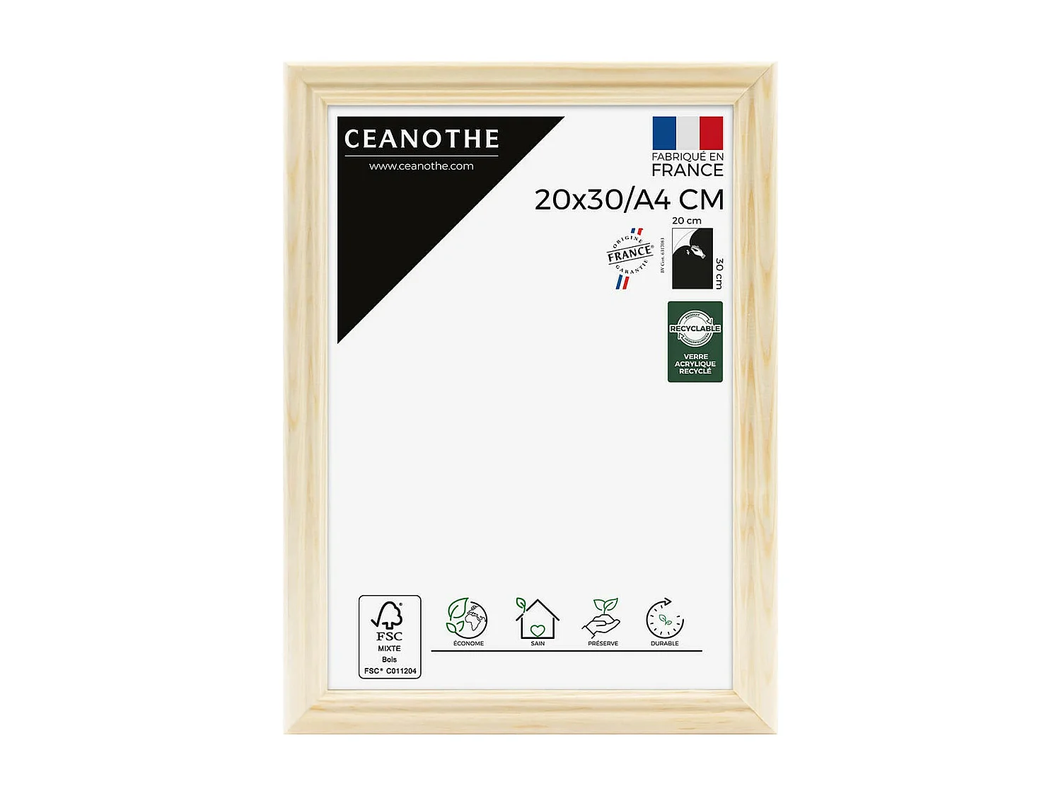 Cadre photo Circée Authentic naturel 20x30 cm