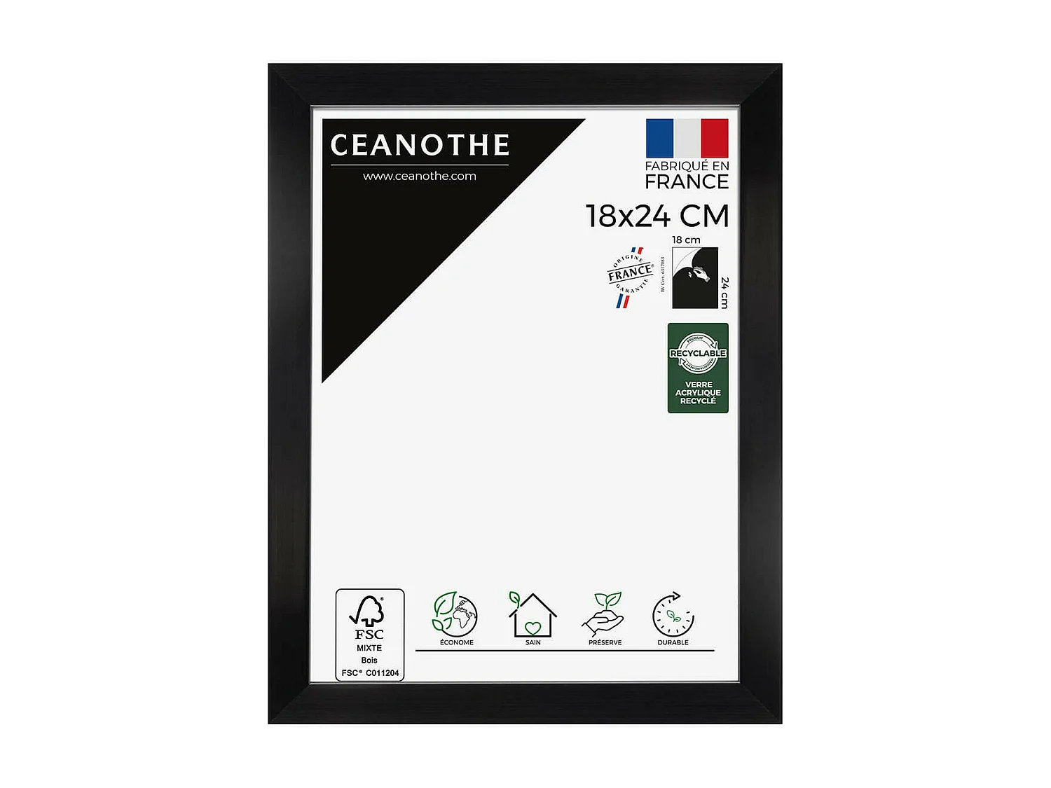 Cadre photo Precious carbone 18x24 cm