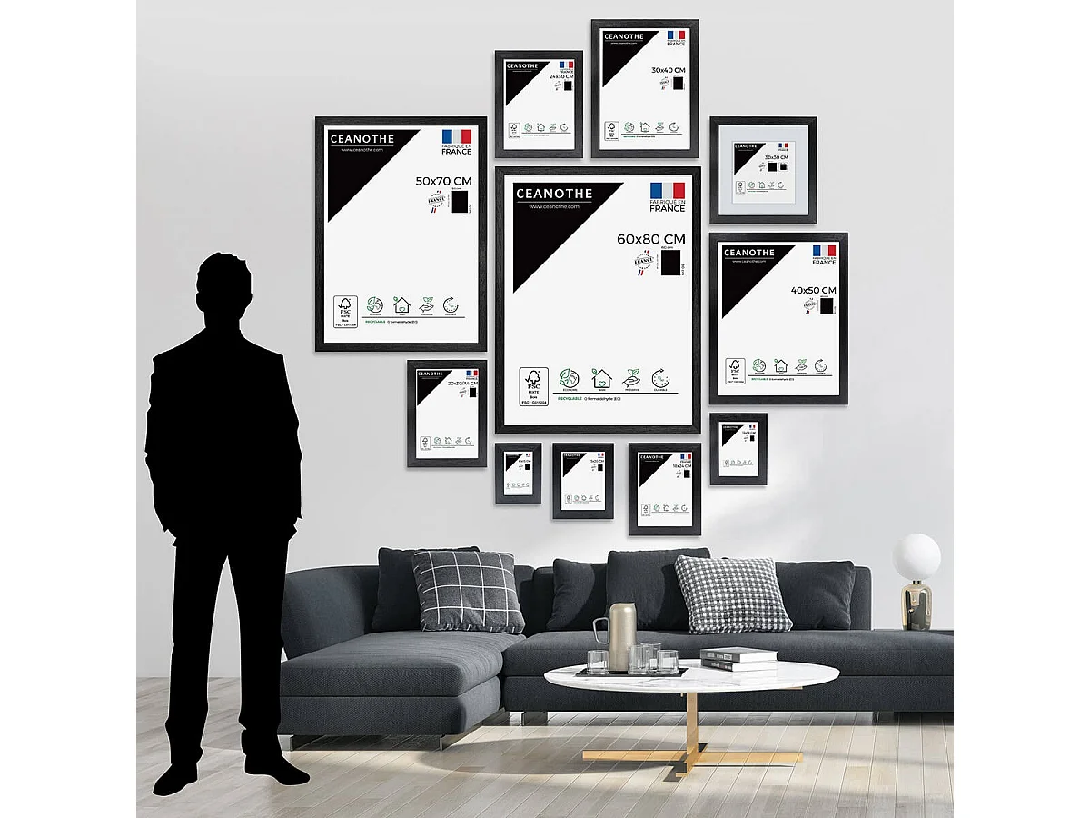 Cadre photo Design Éternel noir 50x70 cm