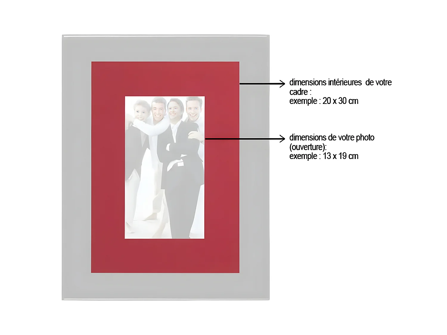 Passe-partout noir 30x40 cm ouverture 24x30 cm