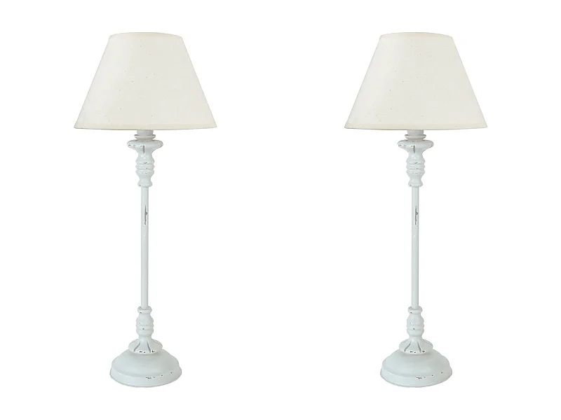 Lampe de Chevet TOSEL ,métal,Blanc   ,H62x D 22xP22cm