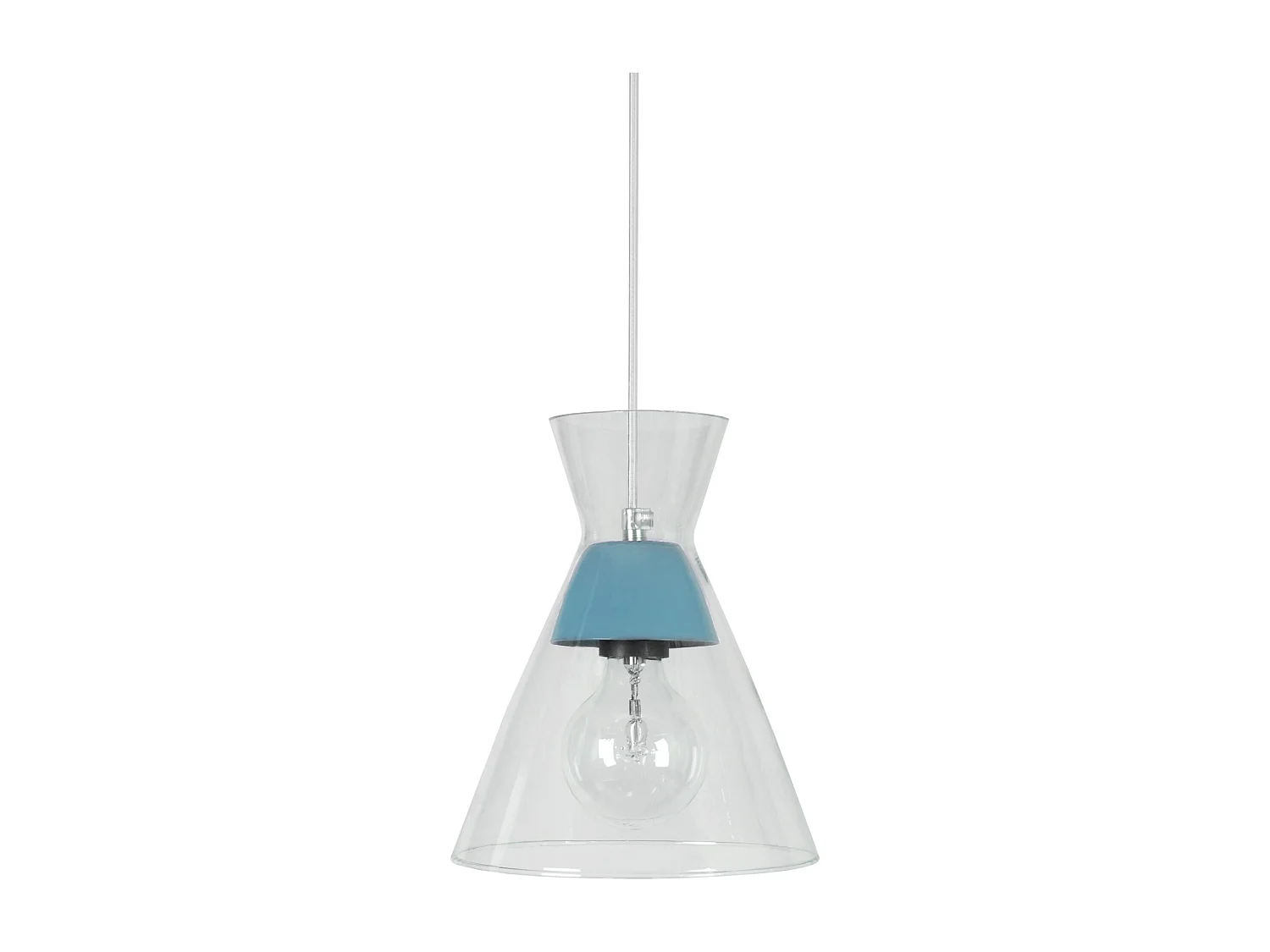 Suspensão TOSEL  CONICAL vidro cônico azul D20 x  H85  cm