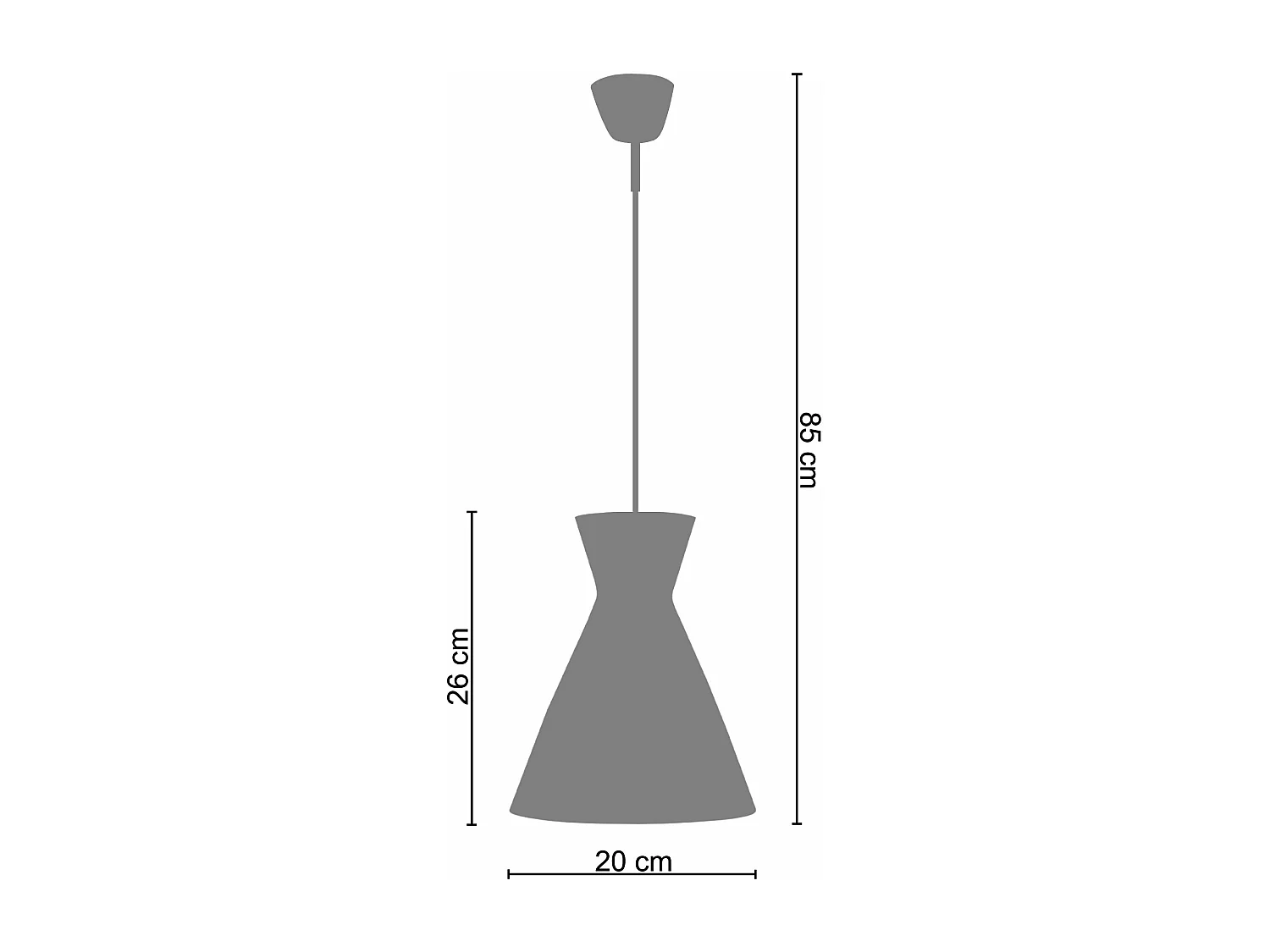 Suspensão TOSEL  CONICAL vidro cônico branco D20 x  H85  cm