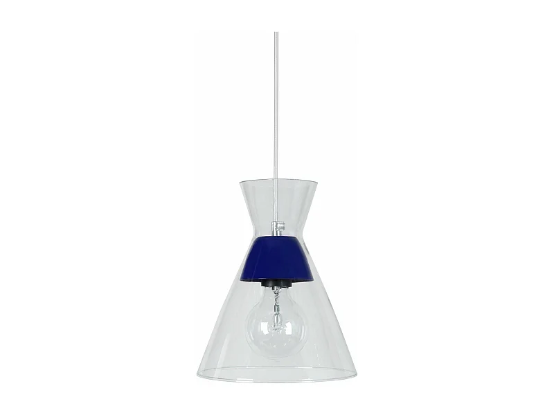 Suspensão TOSEL  CONICAL vidro cônico céu azul D20 x  H85  cm