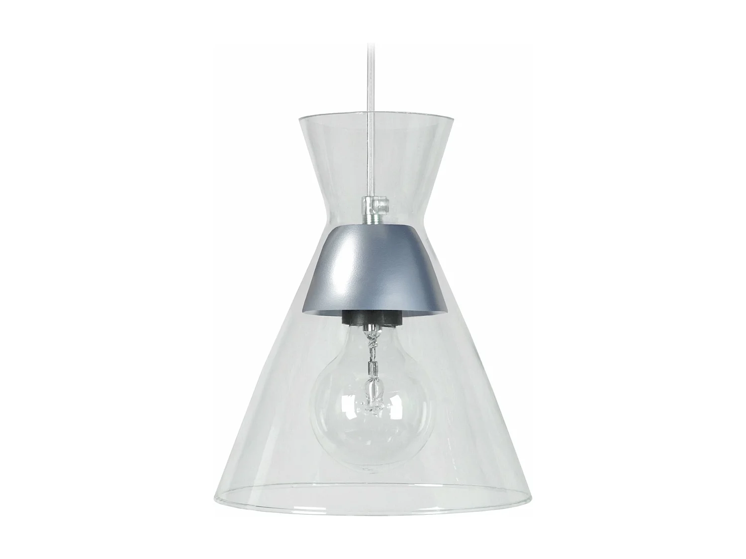 Suspensão TOSEL  CONICAL vidro cônico alumínio D20 x  H85  cm