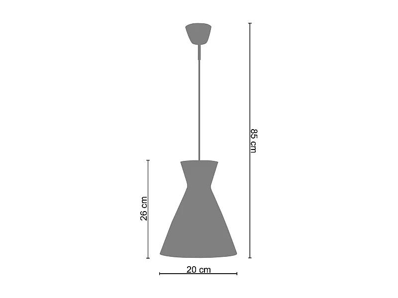 Suspensão TOSEL  CONICAL vidro cônico castanho D20 x  H85  cm