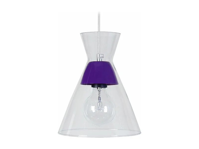 Suspensão TOSEL  CONICAL vidro cônico lilás D20 x  H85  cm