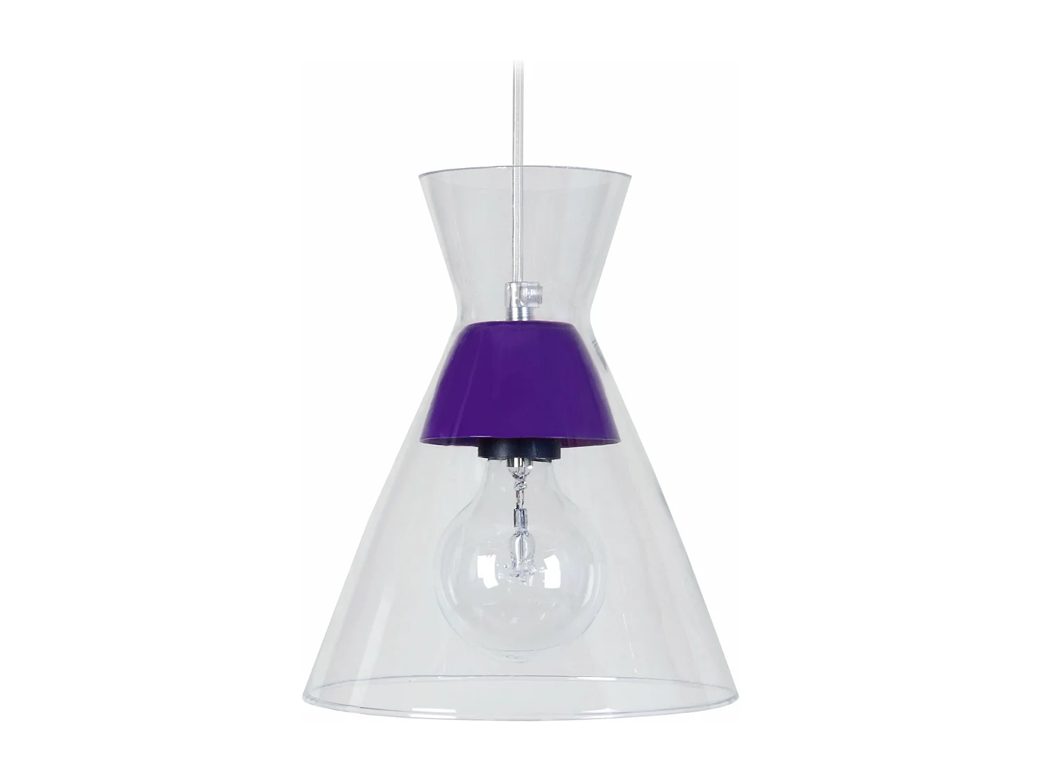 Suspensão TOSEL  CONICAL vidro cônico lilás D20 x  H85  cm