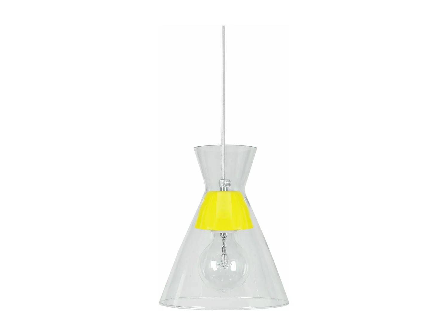 Suspensão TOSEL  CONICAL vidro cônico amarelo D20 x  H85  cm