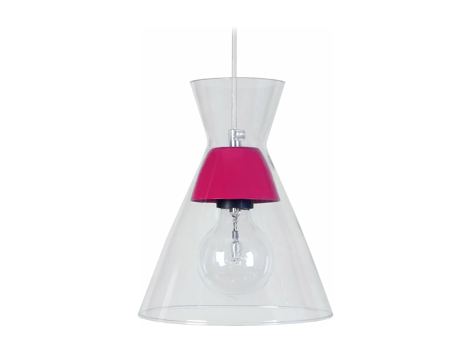 Suspensão TOSEL  CONICAL vidro cônico rosa D20 x  H85  cm