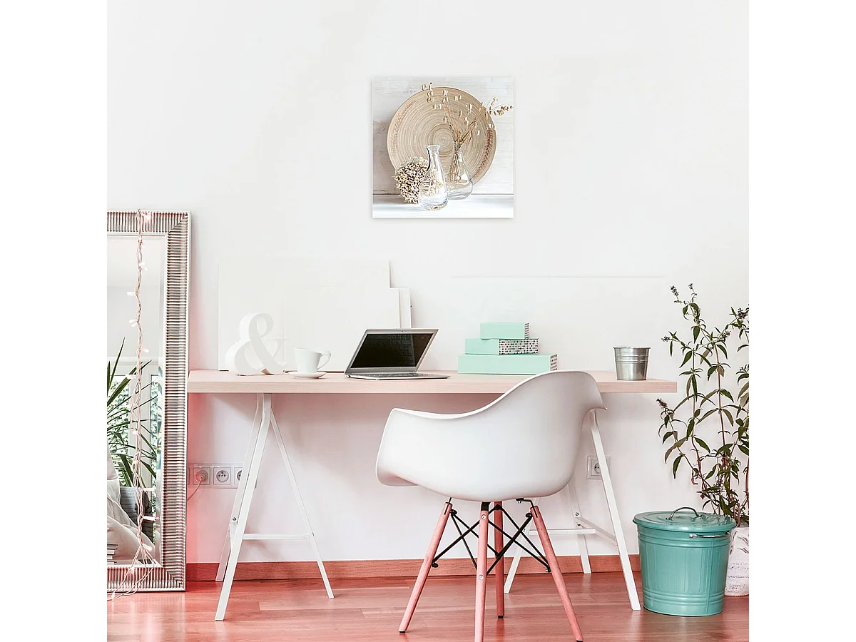 Tableau sur toile vase avec épille 65x65 cm