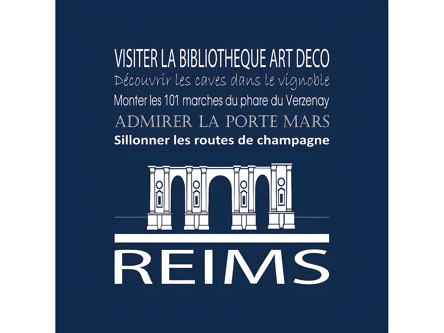 Tableau sur toile Reims navy 30x30 cm