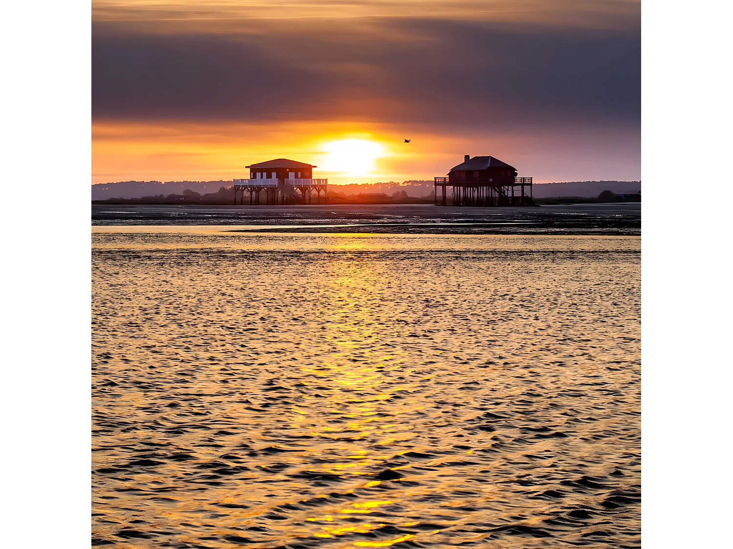 Tableau sur toile vue couché de soleil 90x90 cm